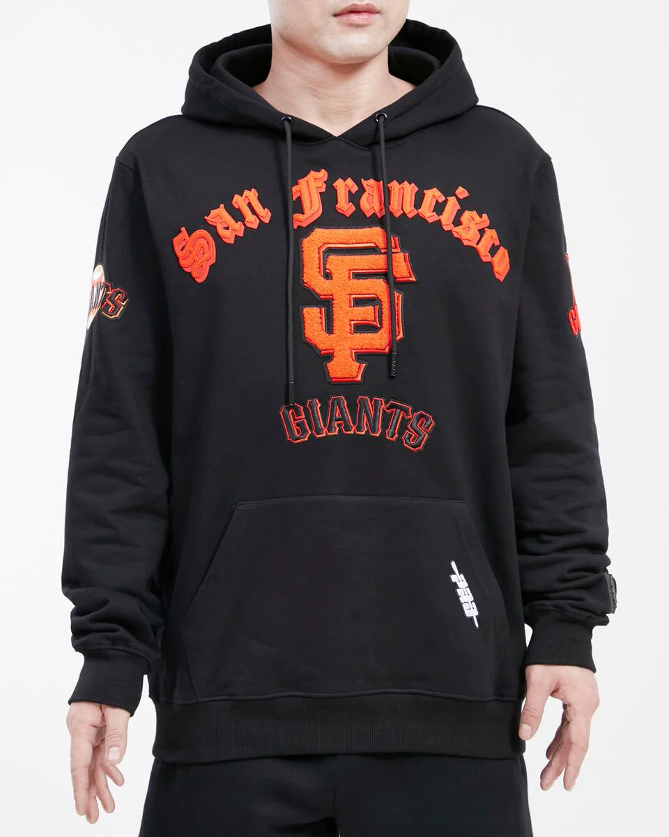 Pro Standard San Francisco Giants Old English FLC Po Hoodie-Black product image 1, provided for visual reference and product