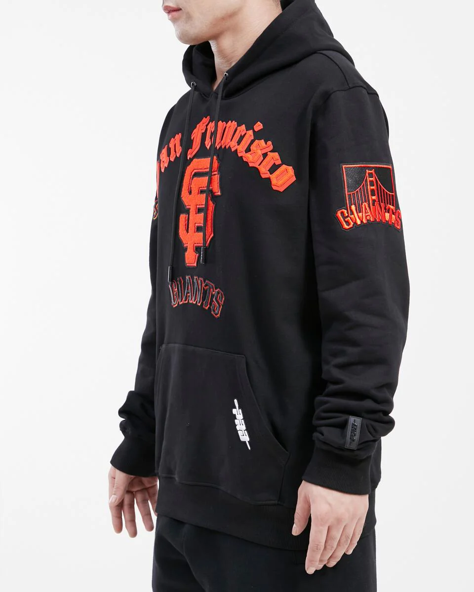 Pro Standard San Francisco Giants Old English FLC Po Hoodie-Black product image 4, provided for visual reference and product