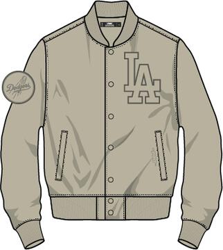Pro Standard Los Angeles Dodgers Neutral Twill Jacket-Taupe product image 1, provided for visual reference and product