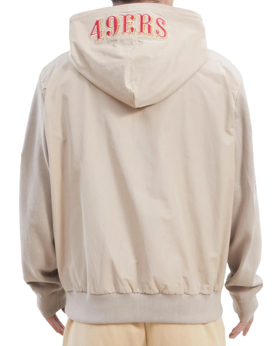 Pro Standard San Francisco 49Ers Hybrid Woven Fz Hoodie product image 4, provided for visual reference and product detail