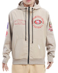 Pro Standard San Francisco 49Ers Hybrid Woven Fz Hoodie product image 1, provided for visual reference and product detail