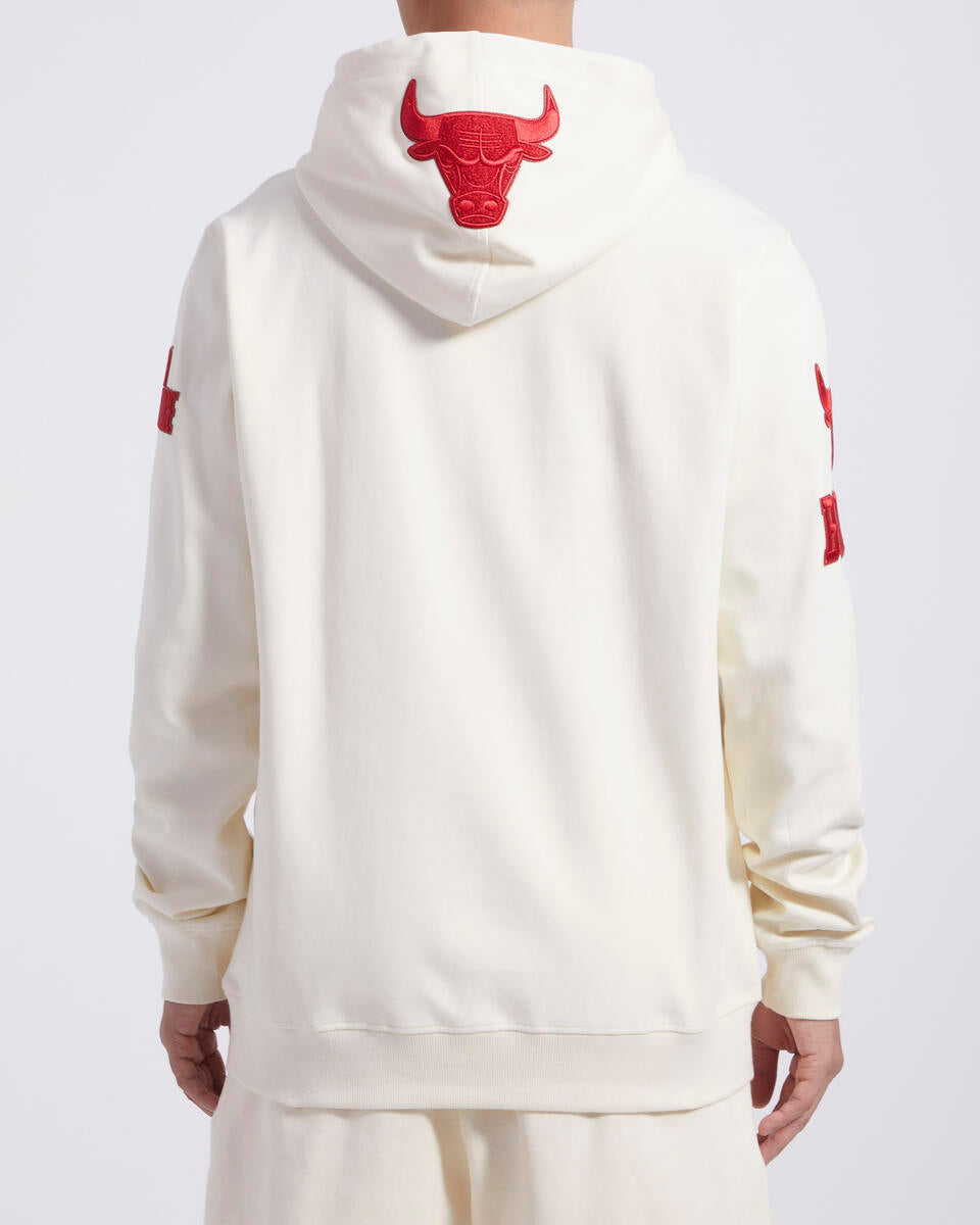 Pro Standard Chicago Bulls Triple Tonal DK PO Hoodie-Eggshell product image 2, provided for visual reference and product