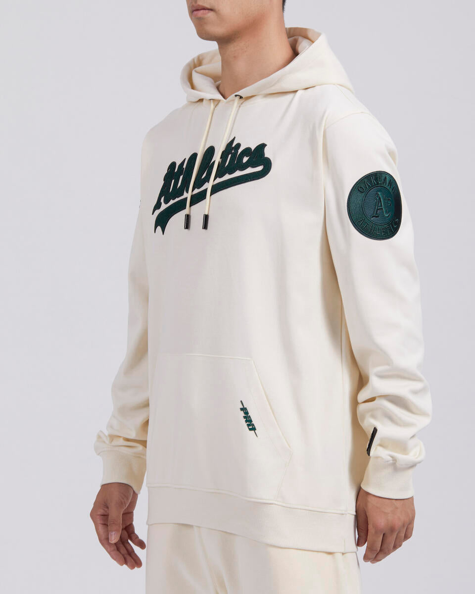 Pro Standard Oakland Athletics Triple Tonal DK PU Hoodie-EggShell product image 4, provided for visual reference and product