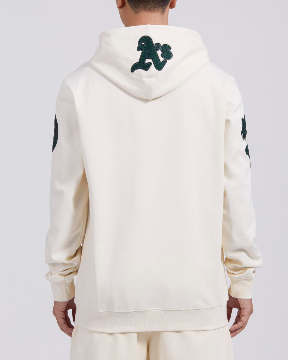Pro Standard Oakland Athletics Triple Tonal DK PU Hoodie-EggShell product image 2, provided for visual reference and product