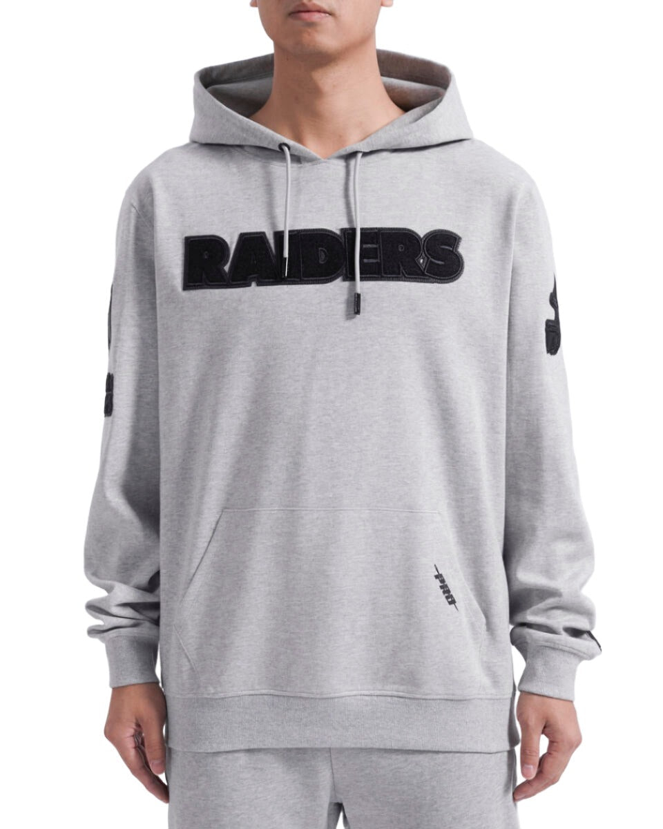 Pro Standard Las Vegas Raiders Triple Tonal Dk Po Hoodie - Heather Grey product image 1, provided for visual reference and