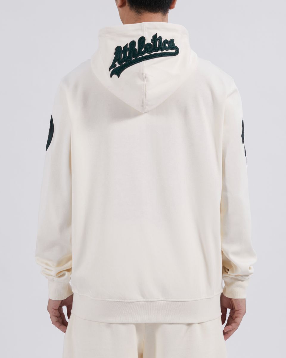 Pro Standard Oakland Athletics Triple Tonal DK Full-Zip Up Hoodie - EggShell product image 4, provided for visual reference