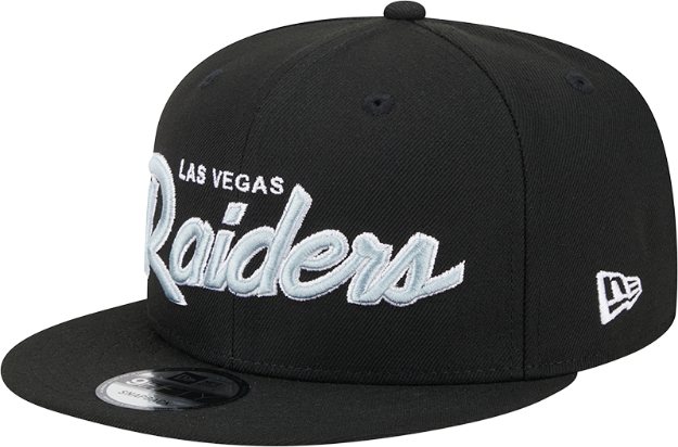New Era Las Vegas Raiders Script 9FIFTY Snapback Hat - Black product image 2, provided for visual reference and product