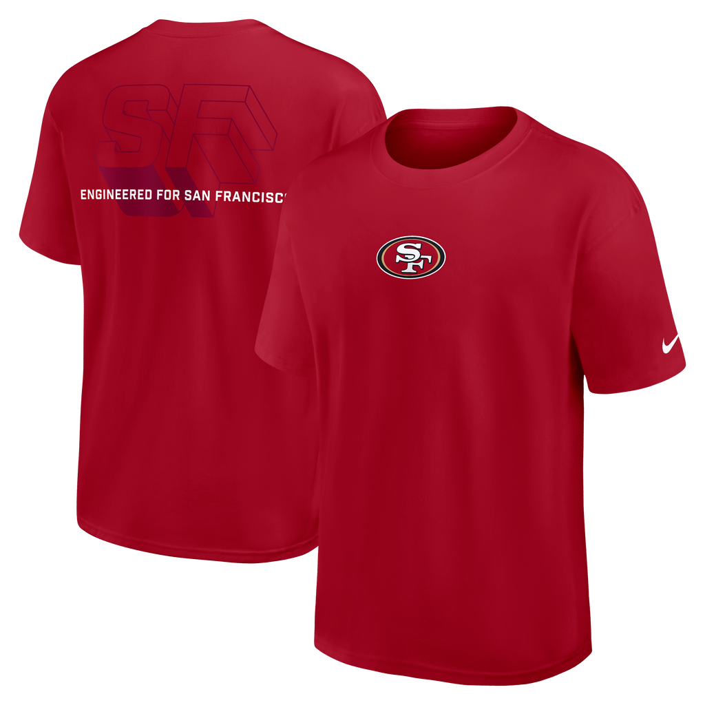 Nike San Francisco 49ers Essential Short Sleeve T-Shirt-Red product image 3, provided for visual reference and product