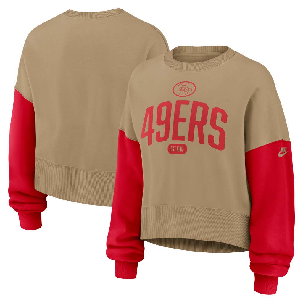 Nike Women San Francisco 49ERS Rewind Oversize Cropped Hoodie product image 3, provided for visual reference and product