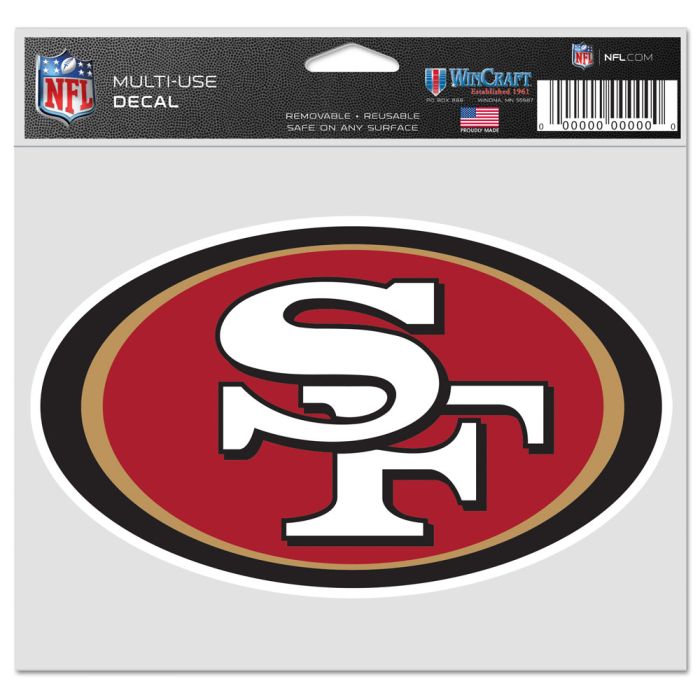 San Francisco 49ers Perfect Cut Color Decal 5" X 6" product image 1, provided for visual reference and product detail review