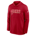 Nike San Francisco 49ers Light Weight T-Shirt Hoodie-Scarlet product image 1, provided for visual reference and product
