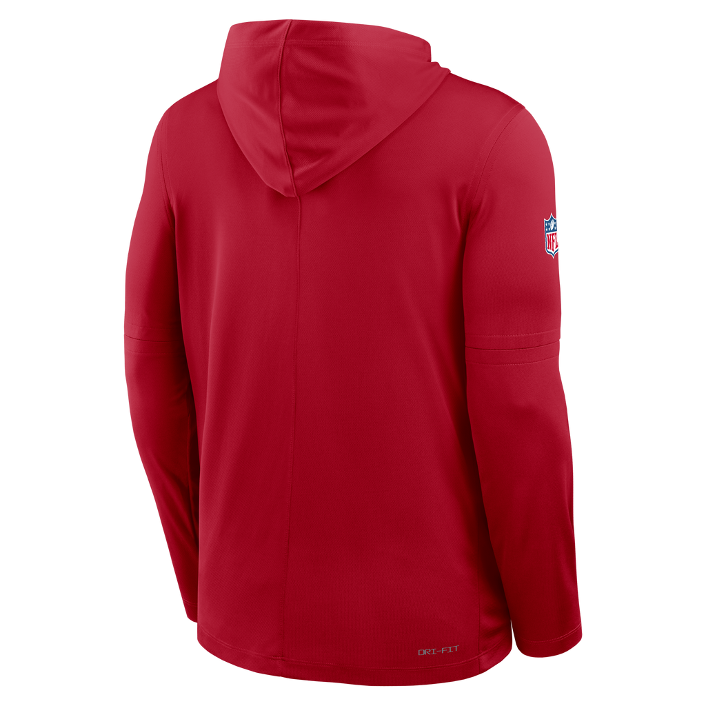 Nike San Francisco 49ers Light Weight T-Shirt Hoodie-Scarlet product image 2, provided for visual reference and product