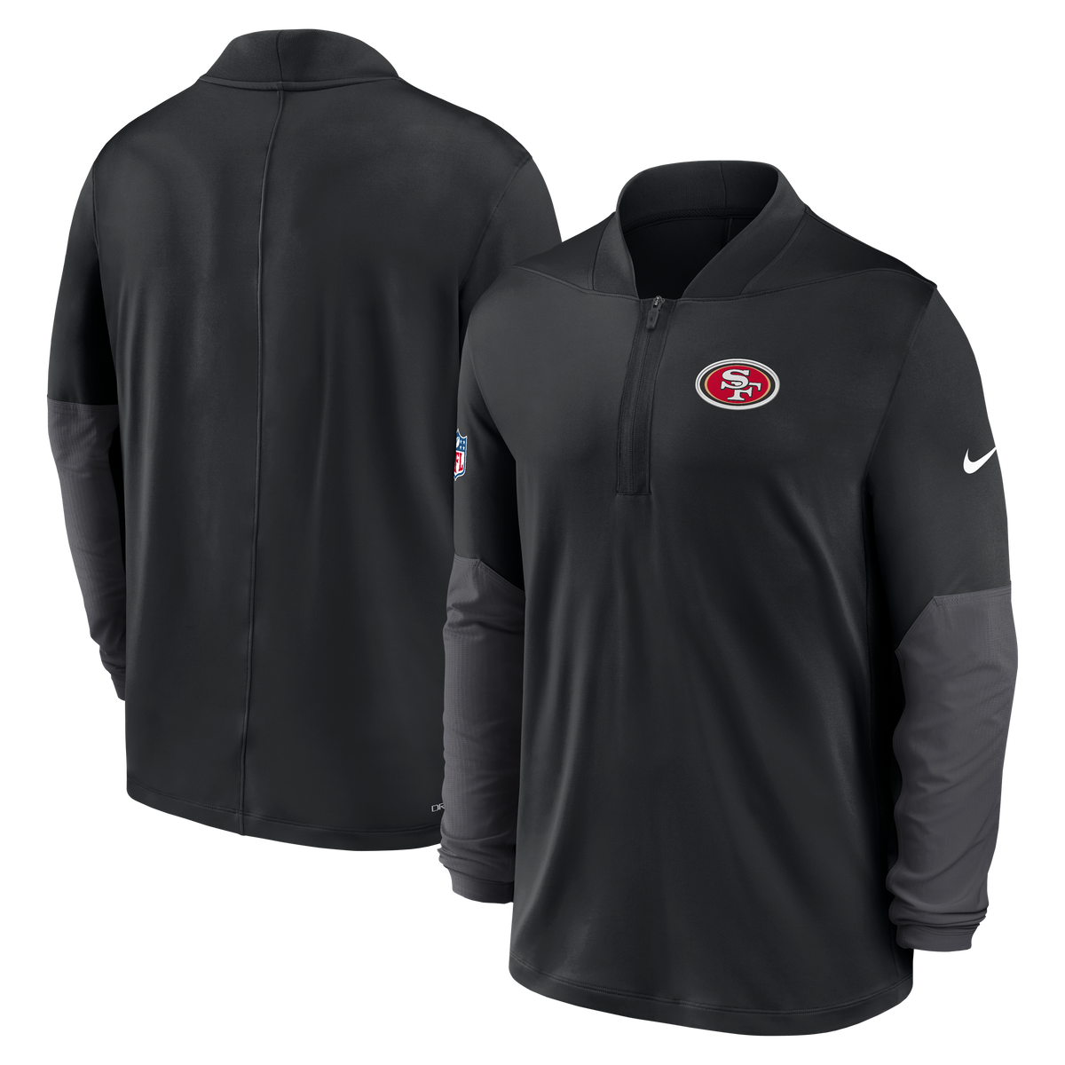 Nike Men San Francico 49ers Feel The Pressure Dri-FIT ON-FIELD 1/2-Zip Top product image 3, provided for visual reference