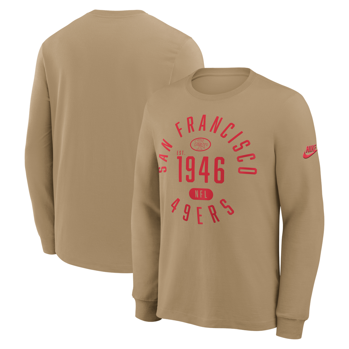 Nike Men San Francisco 49ers Rewind Long Sleeve T-Shirt product image 3, provided for visual reference and product detail