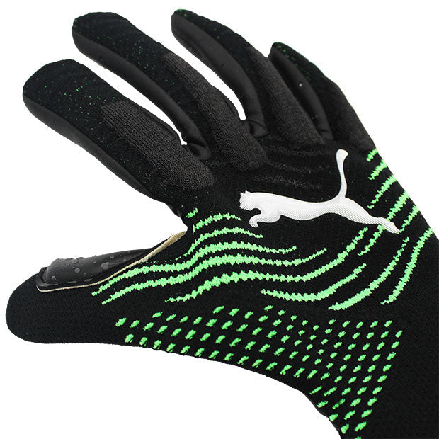 Puma Future Ultimate Grip 1 Negative Cut Goalkeeper Gloves-Black/Green product image 2, provided for visual reference and