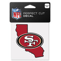 San Francisco 49ers State Shaped Perfect Cut Color Decal 4" X 4" product image 1, provided for visual reference and product
