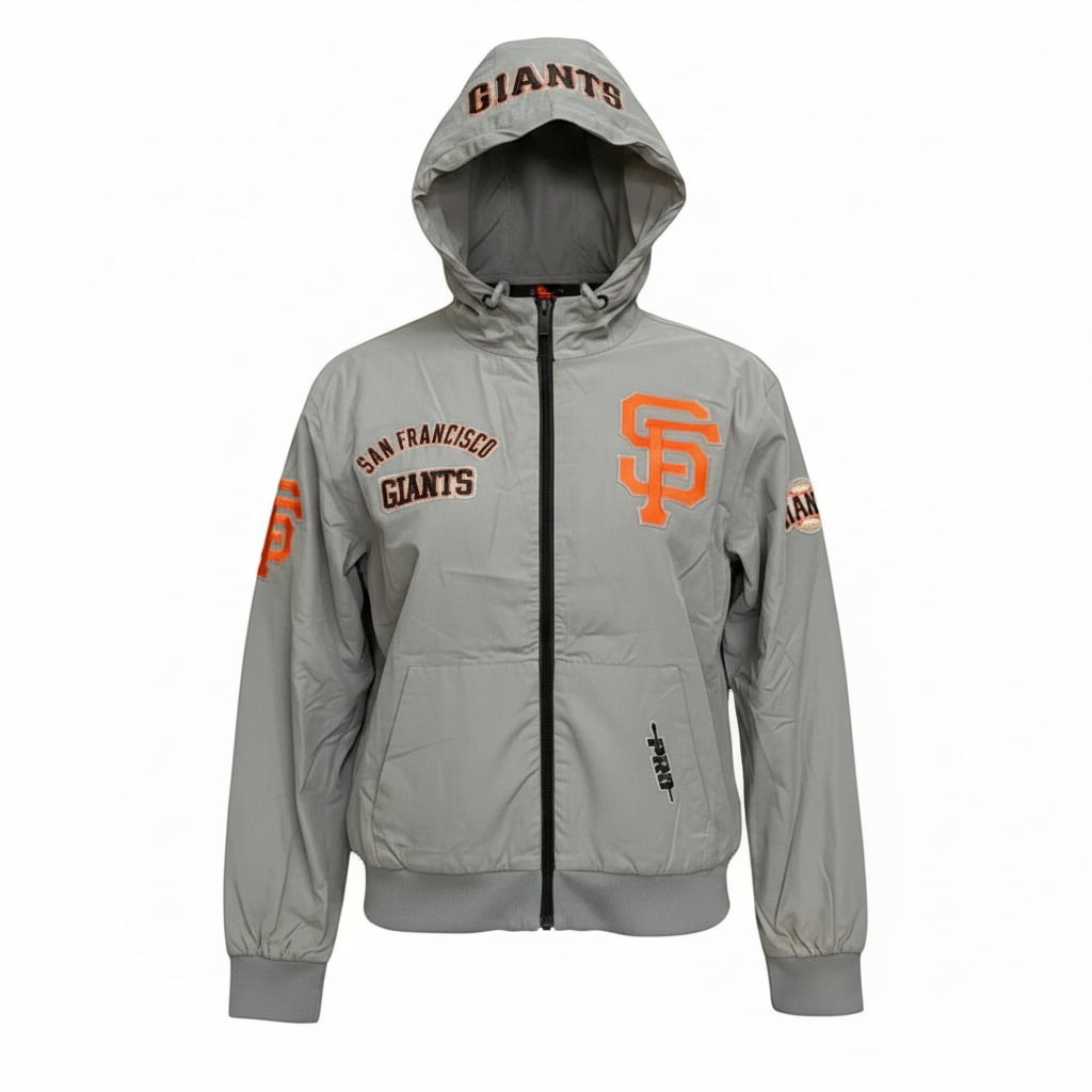 Pro Standard Men San Francisco Giants Hybrid Woven Jacket-Gray product image 1, provided for visual reference and product