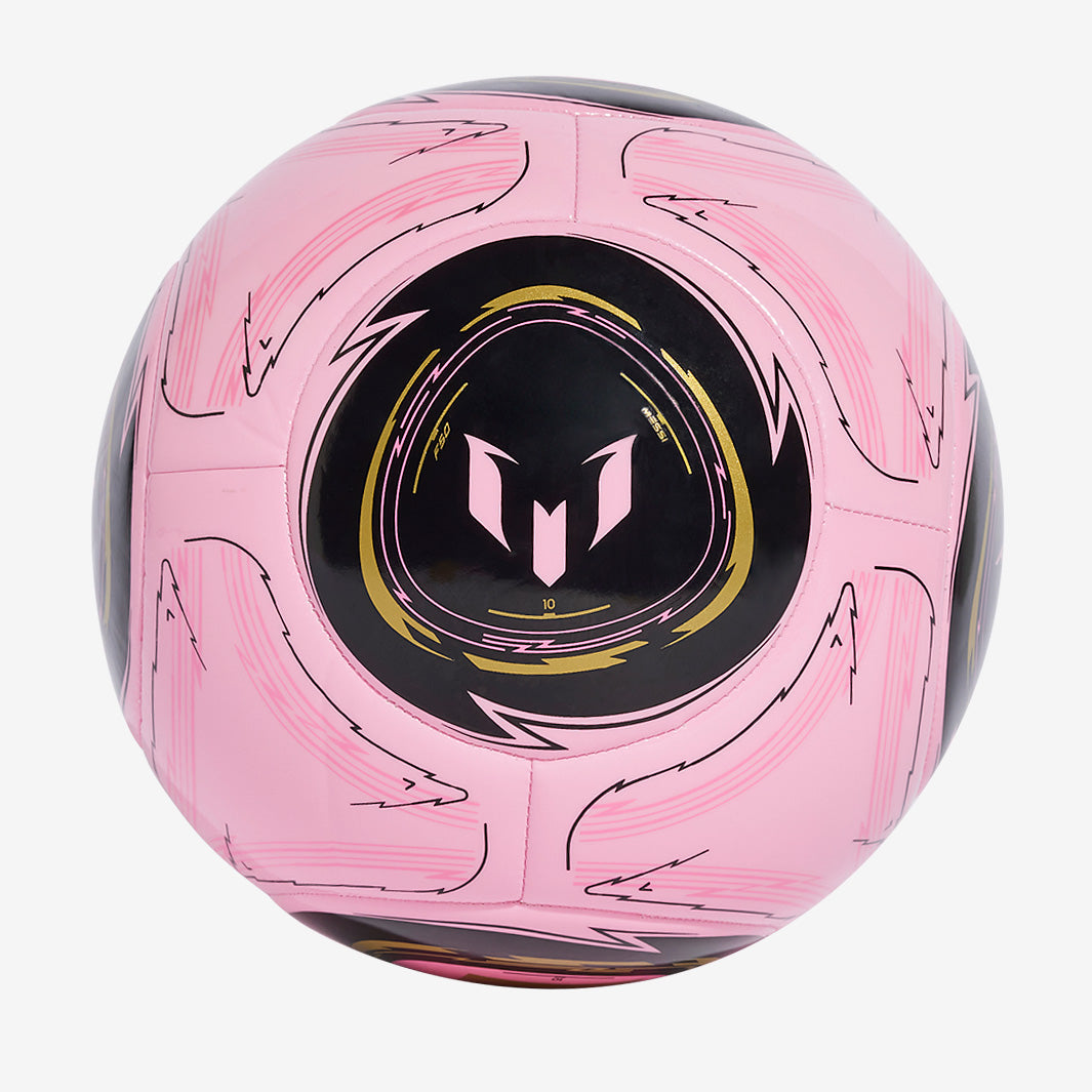 Adidas Messi Club Soccer Ball-LTPINK/BLACK/DRFOGO product image 1, provided for visual reference and product detail review
