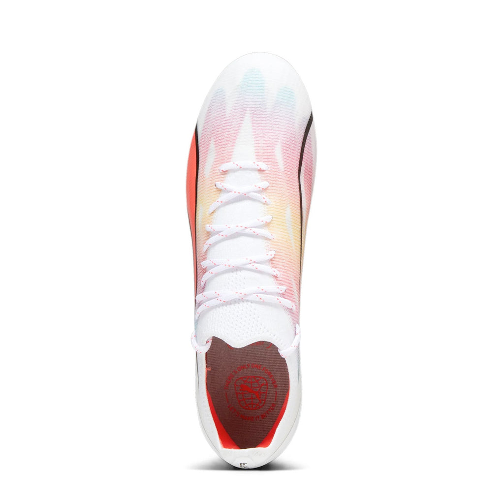 Puma Men Ultra Ultimate Soccer Cleats FG/AG-White-Black-Fire Orchid product image 4, provided for visual reference and