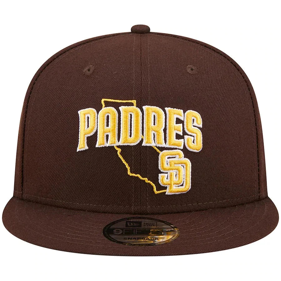 New Era San Diego Padres State Logo 9FIFTY Snapback Hat product image 1, provided for visual reference and product detail