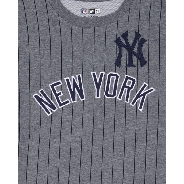 New Era New York Yankees Striped Gray T-Shirt-Grey product image 2, provided for visual reference and product detail review
