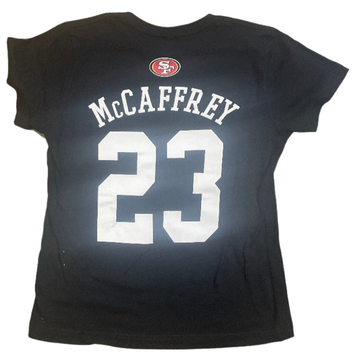 Youth Christian McCaffrey San Francisco 49ers Name and Number T-shirt product image 2, provided for visual reference and