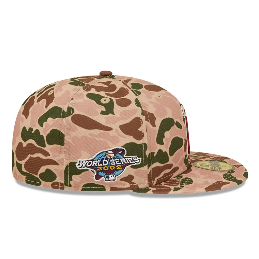 New Era Los Angeles Angels 2002 World Series Side Patch Duck Camo 59FIFTY Fitted Hat product image 3, provided for visual