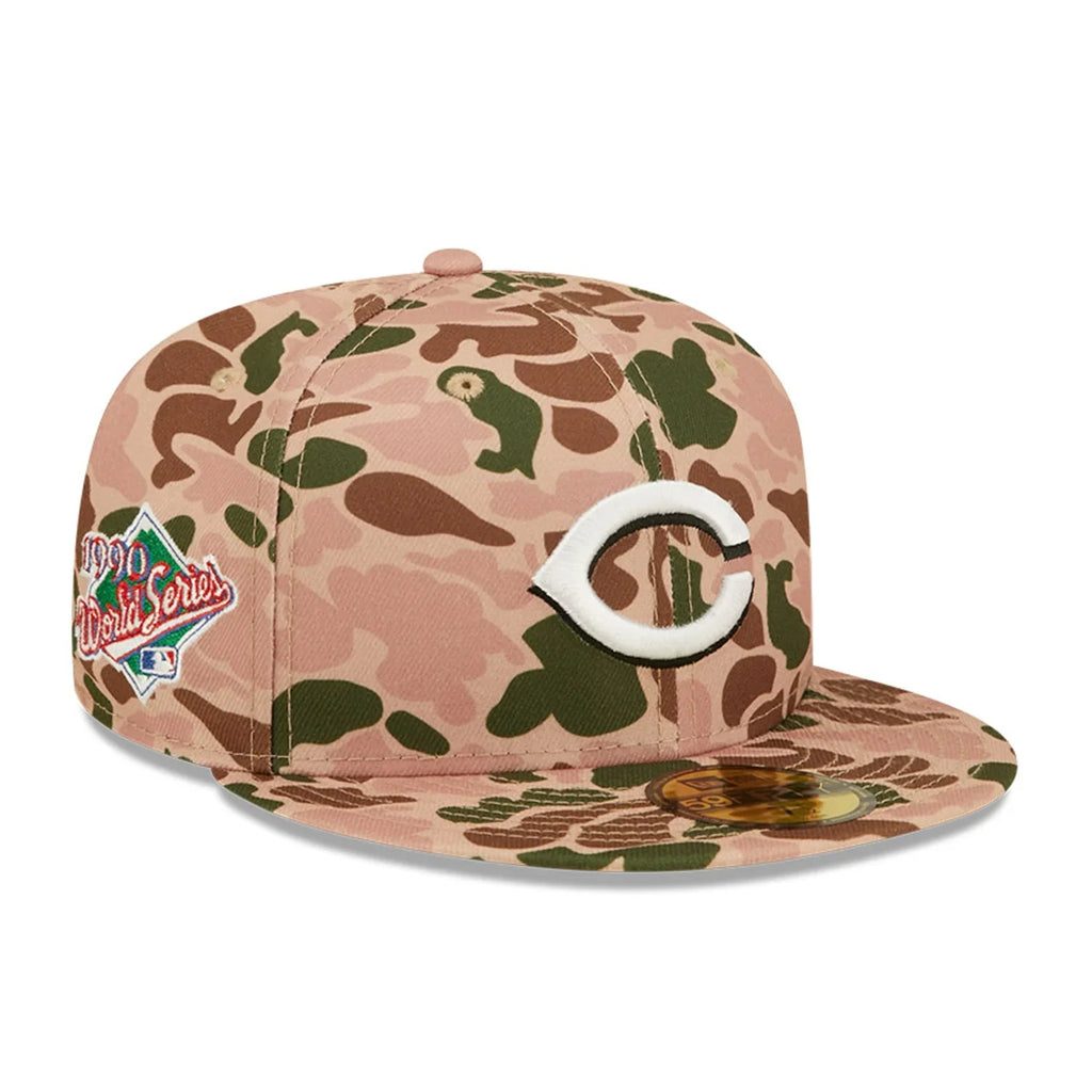 New Era Cincinnati Reds 1990 World Series Side Patch Duck Camo 59FIFTY Fitted Hat product image 1, provided for visual