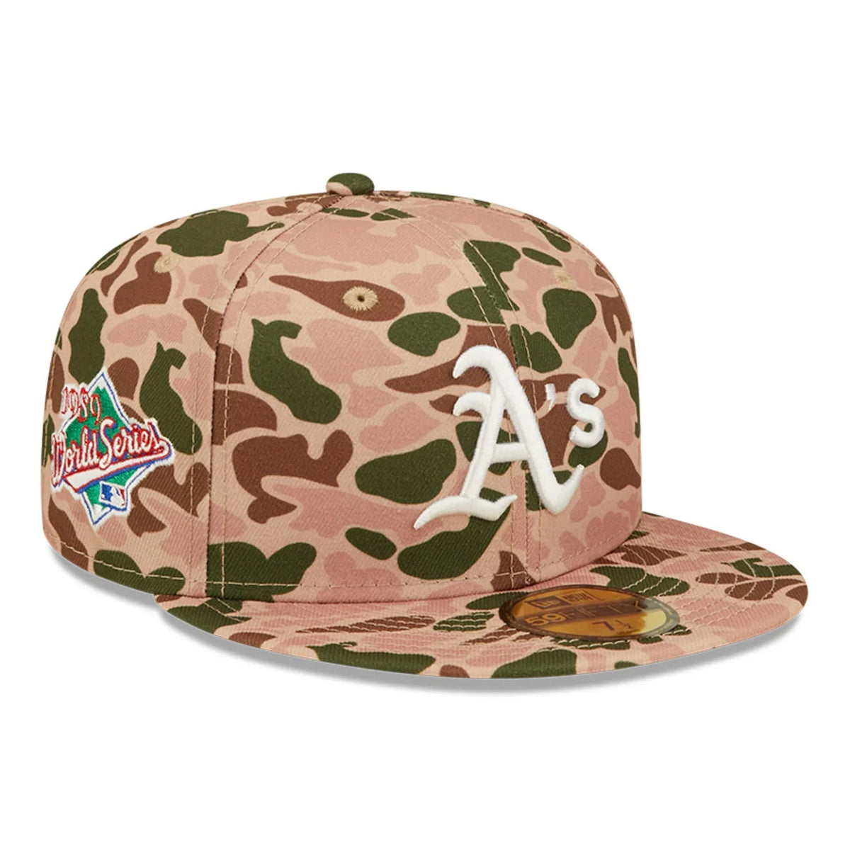 New Era Oakland Athletics 1989 World Series Side Patch Duck Camo 59FIFTY Fitted Hat product image 1, provided for visual