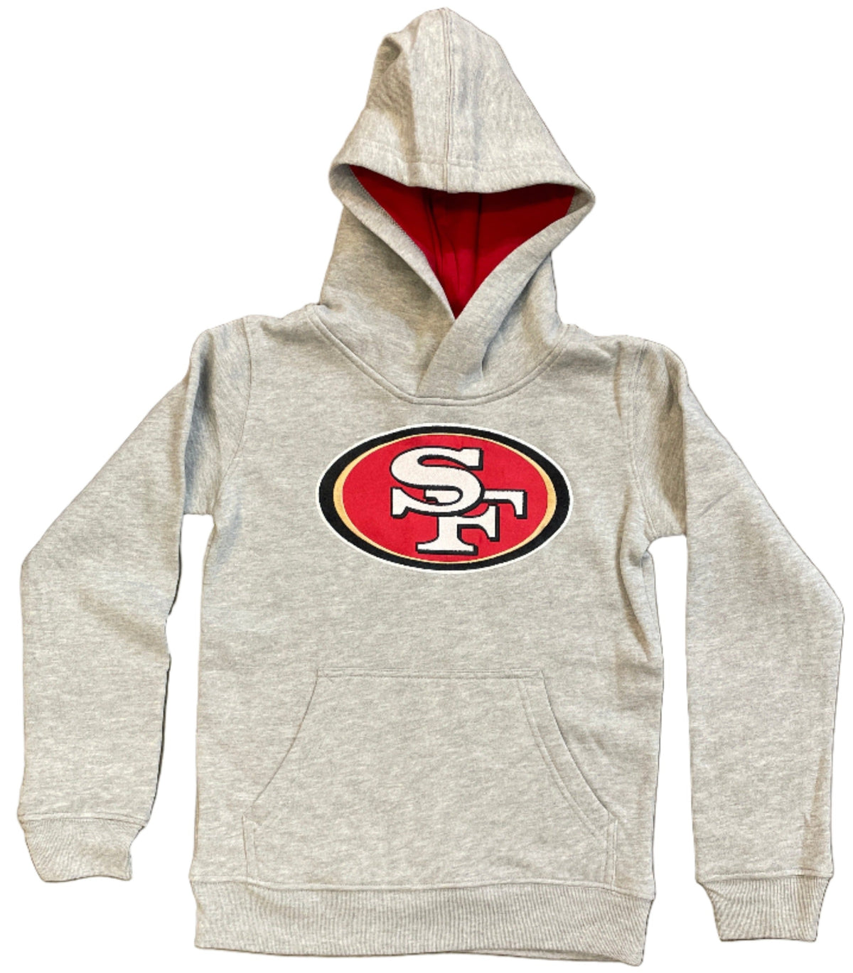 Youth San Francisco 49ers Prime Pro Hoodie- Grey product image 1, provided for visual reference and product detail review