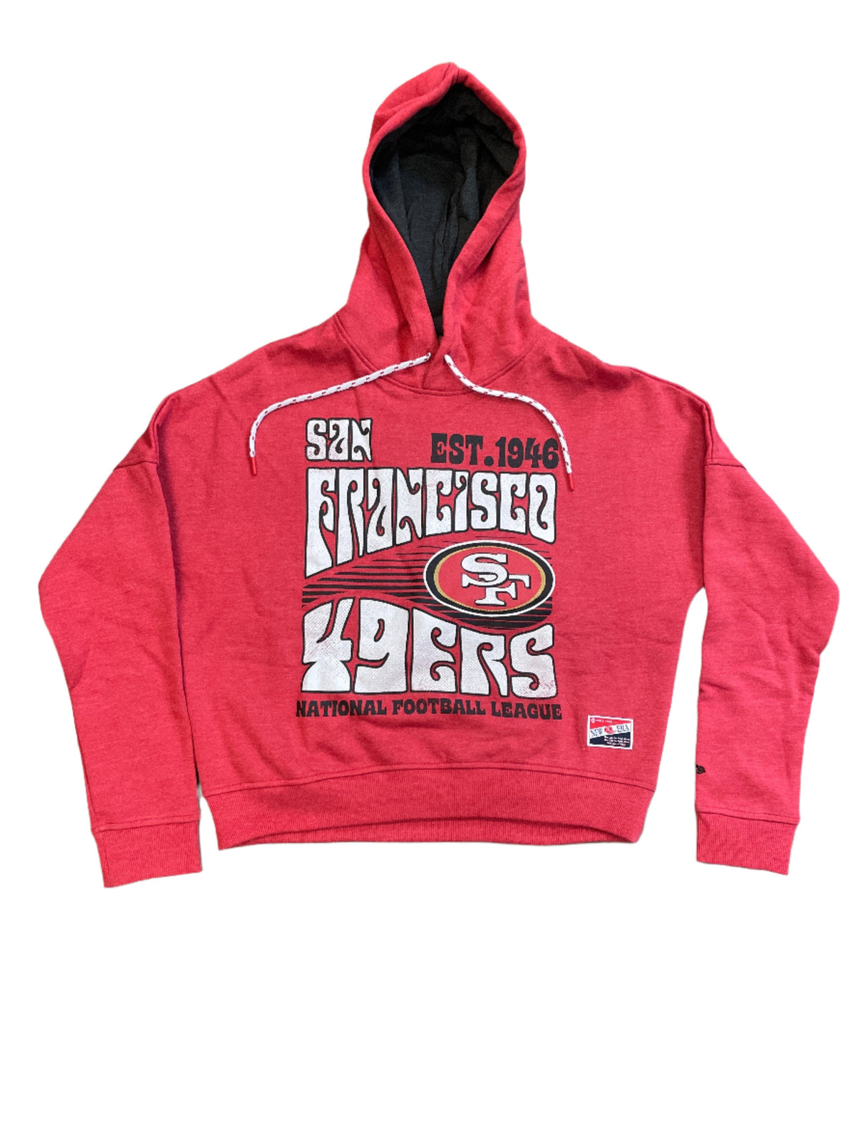 New Era Women San Francisco 49ers Cropped Hoodie product image 1, provided for visual reference and product detail review