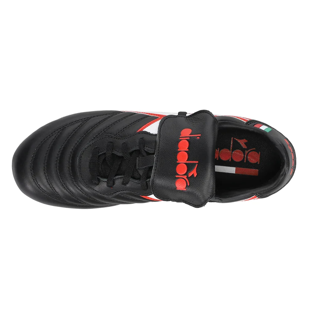 DIADORA BRASIL OG LT T MDPU FG-Black/White/Milano Red product image 4, provided for visual reference and product detail