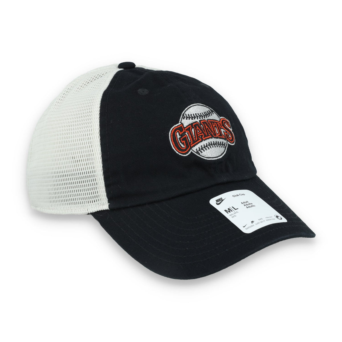 Nike San Francisco Giants Club Rewind Trucker Snapback Hat product image 2, provided for visual reference and product detail