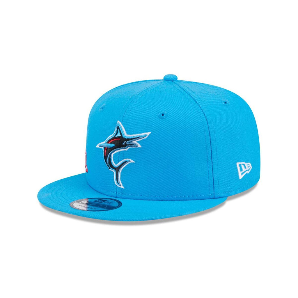 New Era Miami Marlins City Connect Icon 9FIFTY Snapback Hat-blue product image 2, provided for visual reference and product