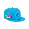 New Era Miami Marlins City Connect Icon 9FIFTY Snapback Hat-blue product image 1, provided for visual reference and product