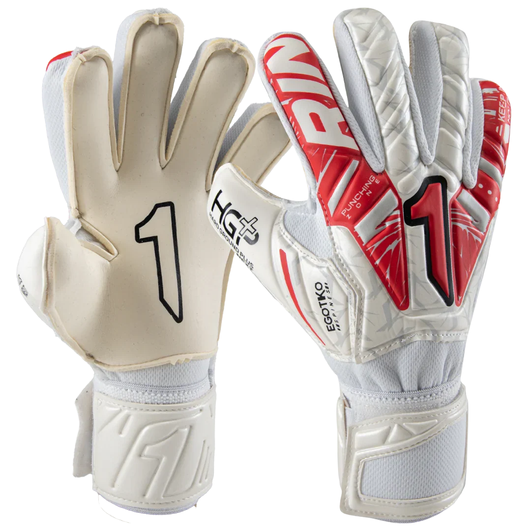 Rinat Youth Egotiko Vengador Prime Spines (Finger Protection) Goalkeeper Glove-White/Red product image 1, provided for