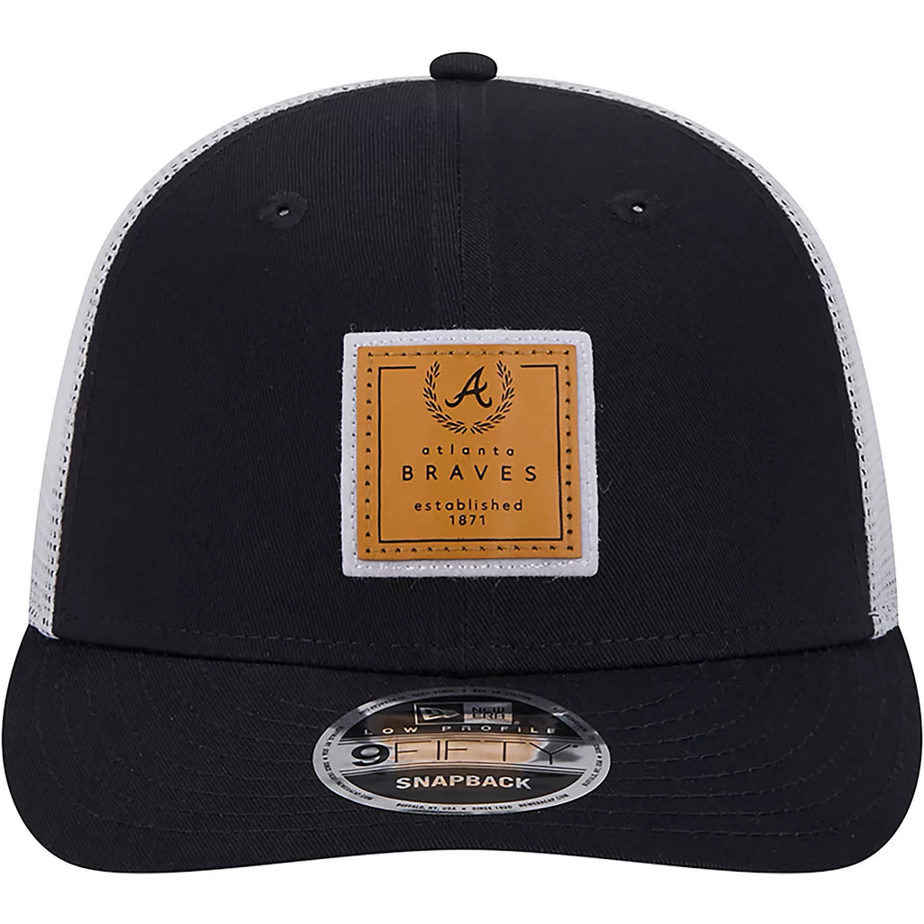 New Era Atlanta Braves Court Sport Low Profile 9FIFTY Trucker Snapback Hat product image 3, provided for visual reference