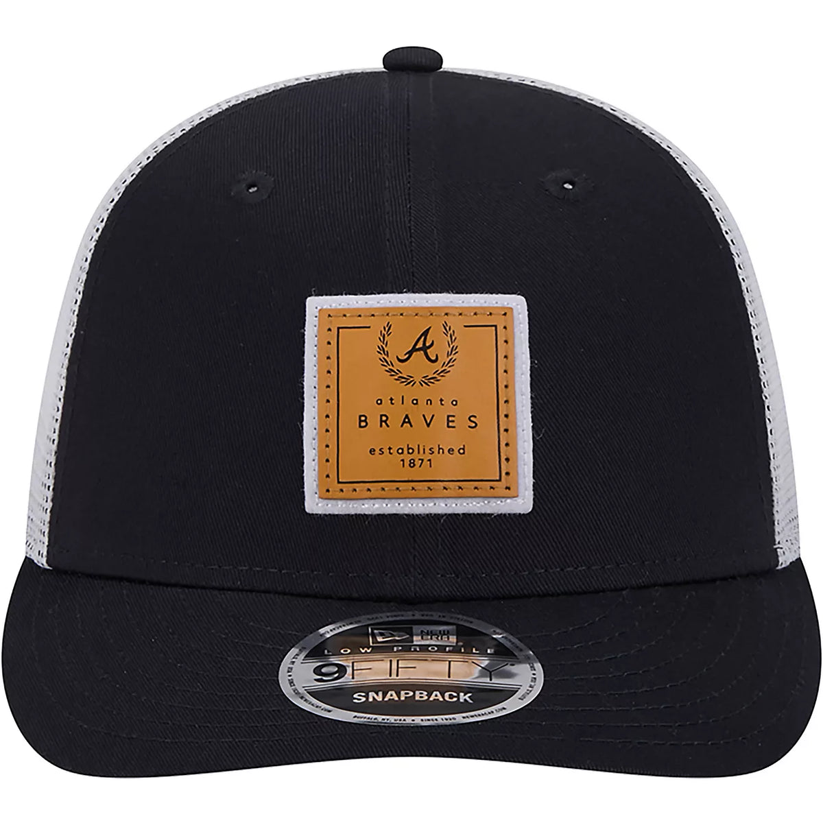 New Era Atlanta Braves Court Sport Low Profile 9FIFTY Trucker Snapback Hat product image 3, provided for visual reference