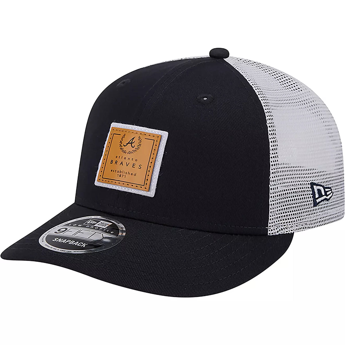 New Era Atlanta Braves Court Sport Low Profile 9FIFTY Trucker Snapback Hat product image 2, provided for visual reference