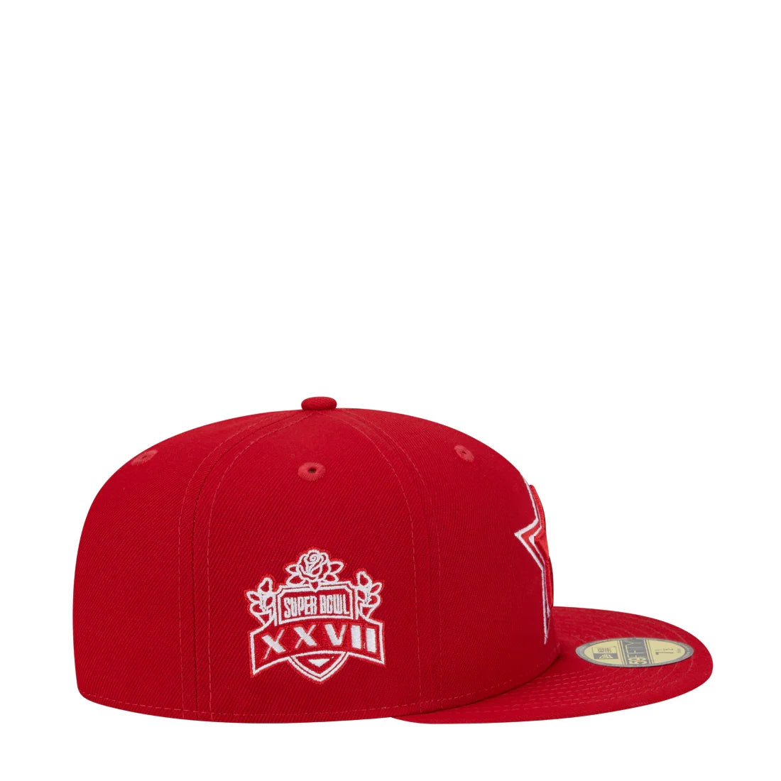 New Era Dallas Cowboys SUPER BOWL XXVII SIDE PATCH 59Fifty Classic Hat-Red product image 4, provided for visual reference