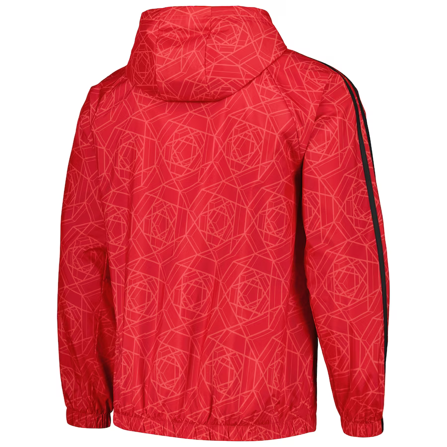 Adidas Men Manchester United DNA Full-Zip Windbreaker 23/24-Red product image 2, provided for visual reference and product