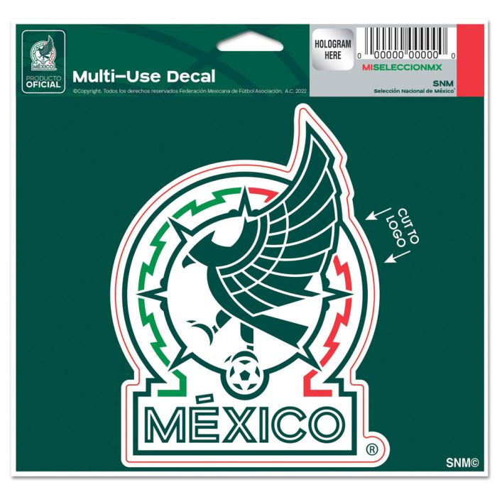 Mexico National Soccer Multi-Use Decal Cut to Logo 5"X 6" product image 1, provided for visual reference and product detail