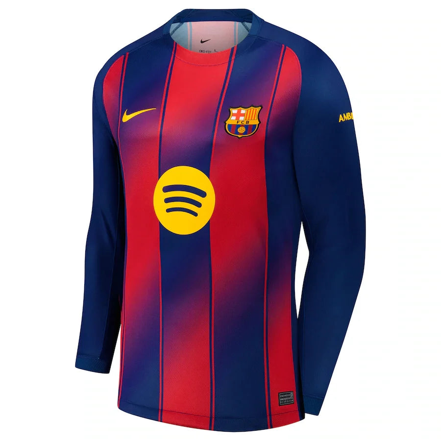 Nike Men FC Barcelona Home Stadium Long Sleeve Dri-FIT Soccer Jersey 25/26 product image 1, provided for visual reference