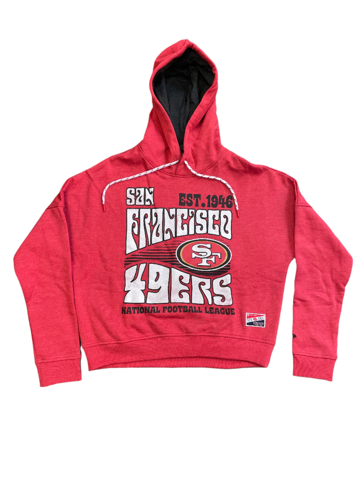 New Era Women San Francisco 49ers Cropped Hoodie product image 2, provided for visual reference and product detail review