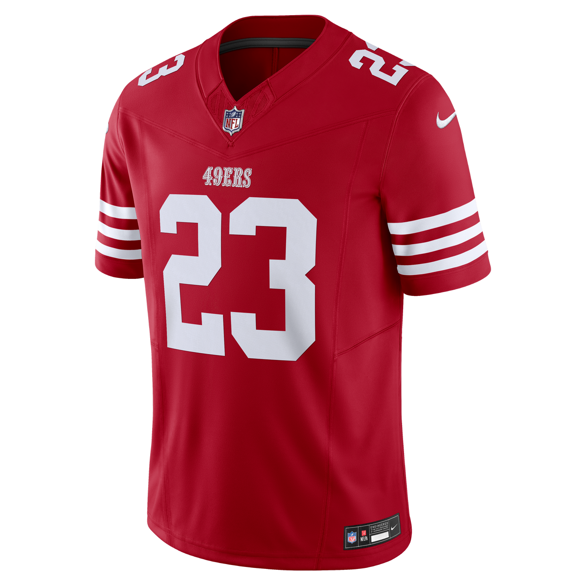 Nike Men San Francisco 49ers McCaffrey #23 Limited Jersey–Gym Red product image 1, provided for visual reference and product