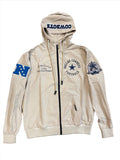 Pro Standard Dallas Cowboys Hybrid Woven FZ Hoodie - Khaki product image 1, provided for visual reference and product detail