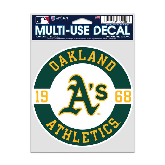 Oakland Athletics Multi-Use Fan Decal 3.75" x 5" product image 1, provided for visual reference and product detail review