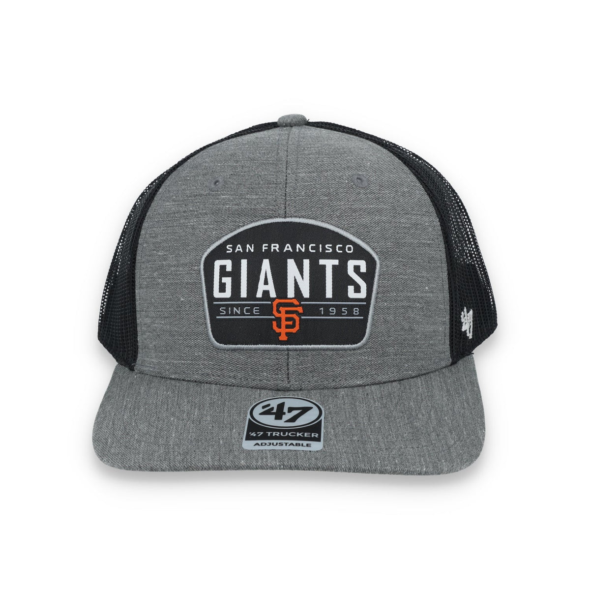 '47 Brand San Francisco Giants Slate Trucker Adjustable Hat - Charcoal/Black product image 2, provided for visual reference