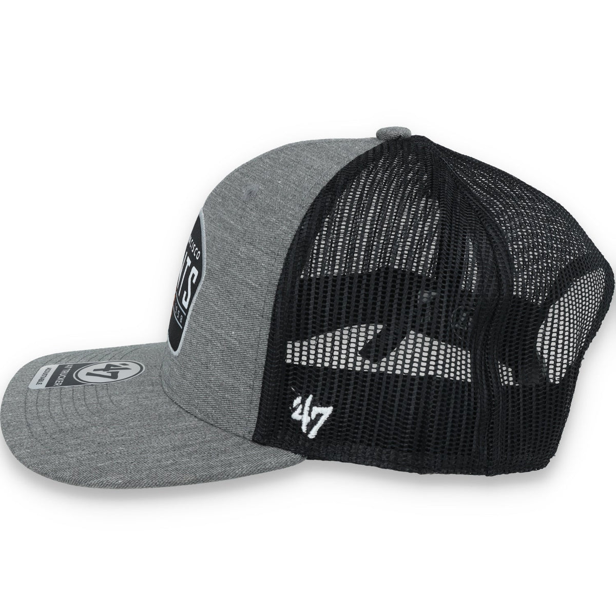 '47 Brand San Francisco Giants Slate Trucker Adjustable Hat - Charcoal/Black product image 4, provided for visual reference