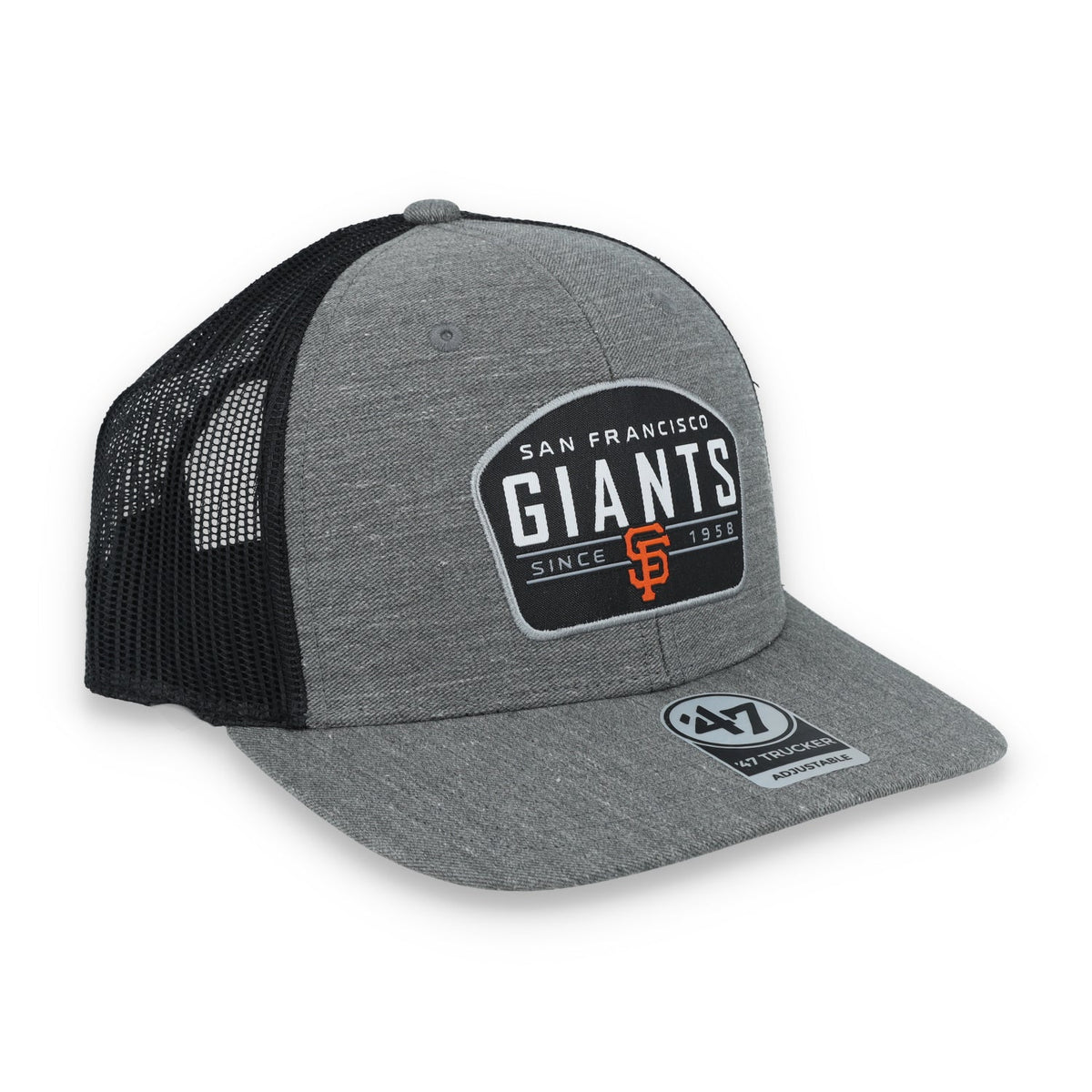 '47 Brand San Francisco Giants Slate Trucker Adjustable Hat - Charcoal/Black product image 1, provided for visual reference